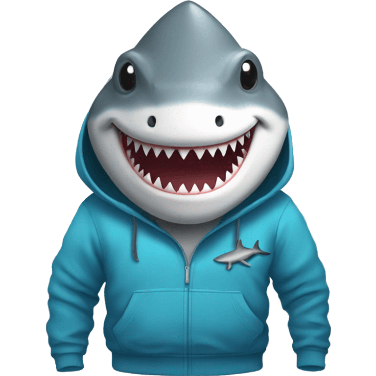 Shark wearing a hoodie emoji