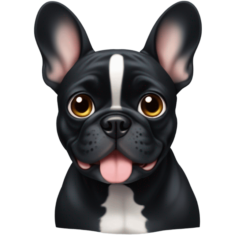 cute frenchie in black emoji