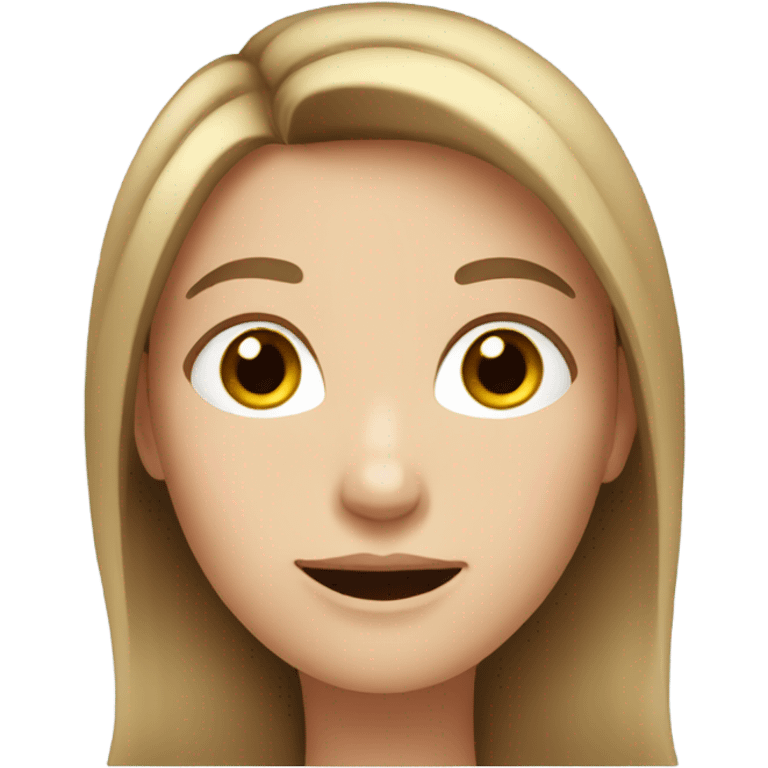 White woman with brown hair blushing  emoji