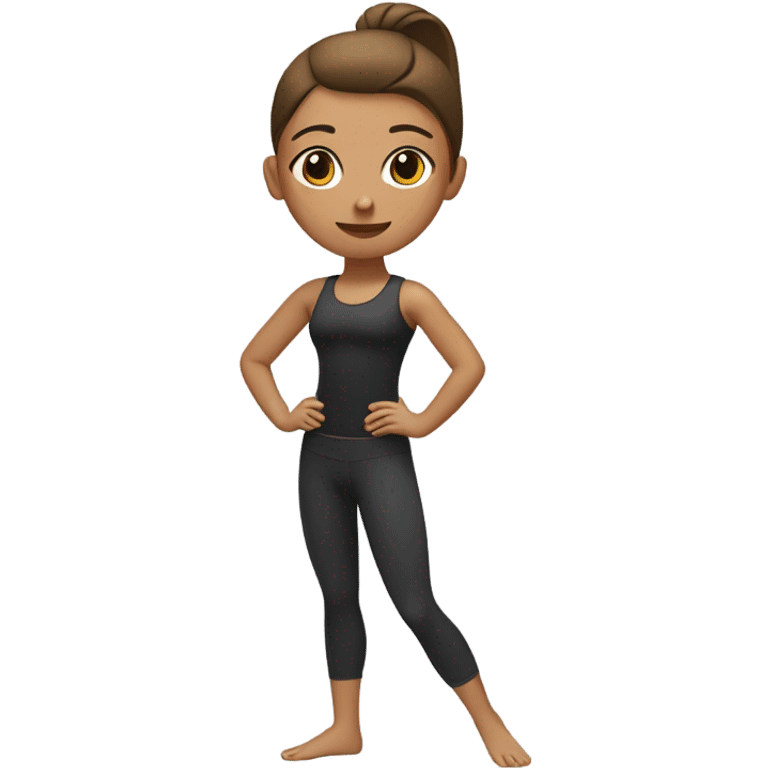 Pilates girl with brown ponytail  emoji