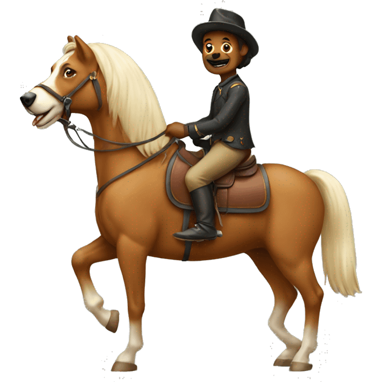 Dog riding a horse emoji