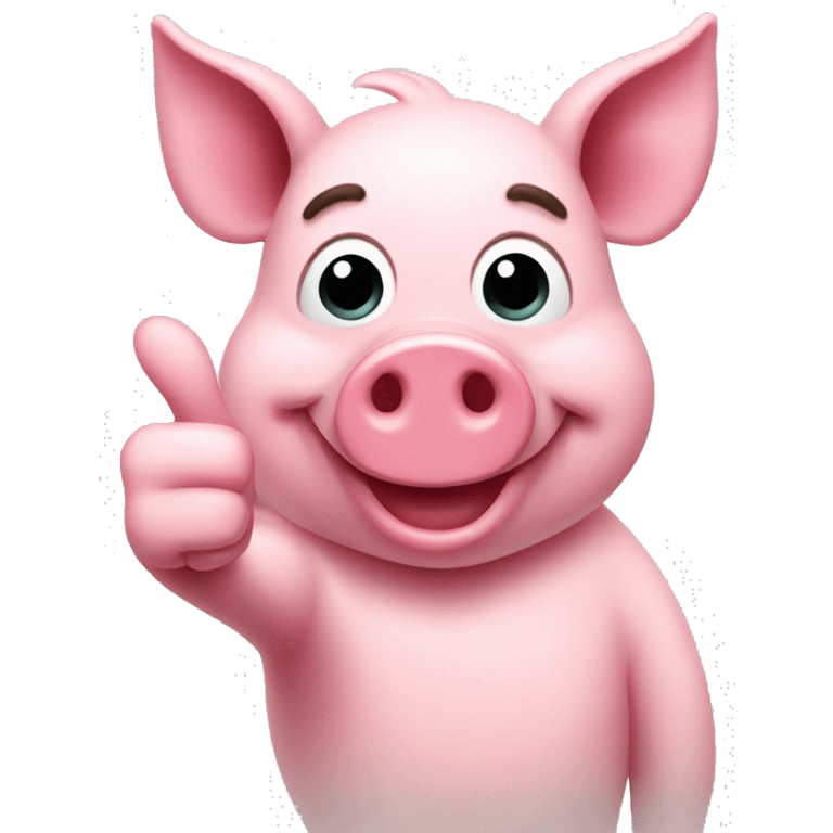 pink pig thumbs up emoji