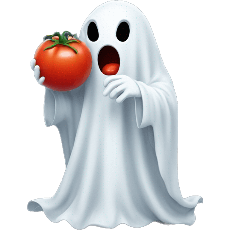 Ghost holding tomato emoji