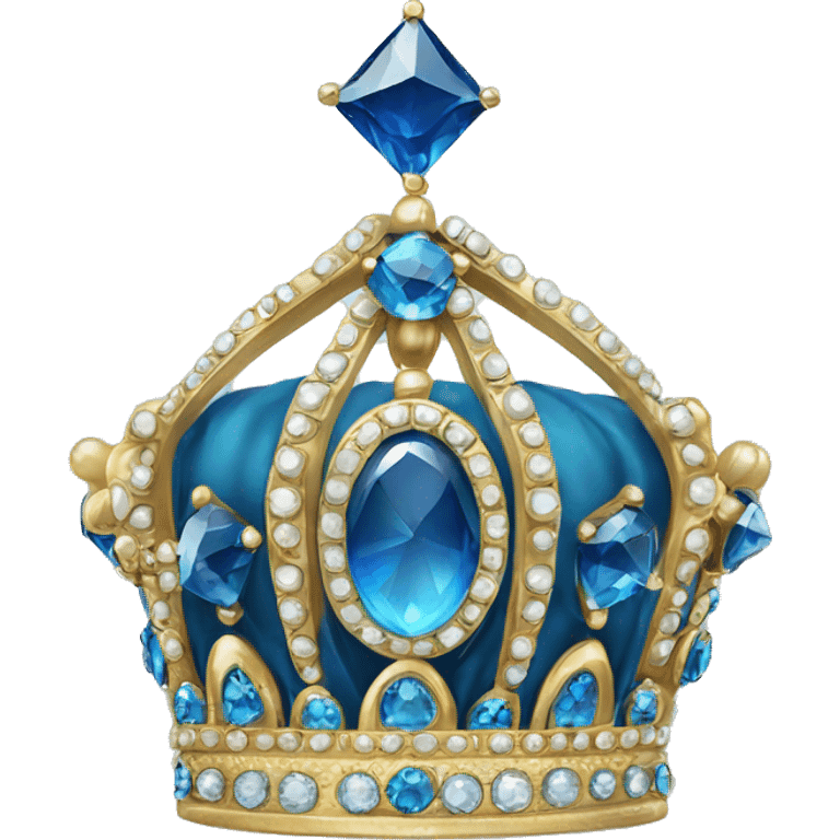 empress crown with blue diamonds and jewels  emoji