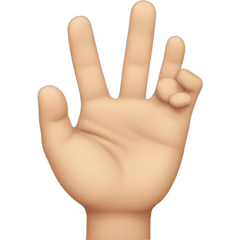 A hand with only middle and index finger being held up emoji