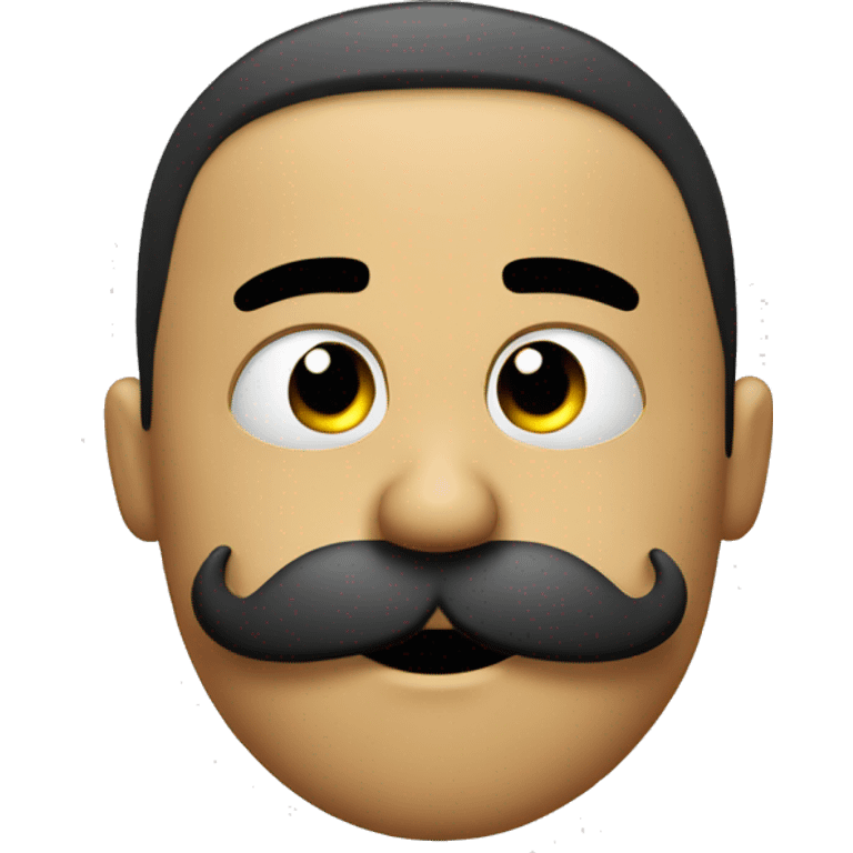 a simple emoji with mustache scratches its chin and thinking emoji