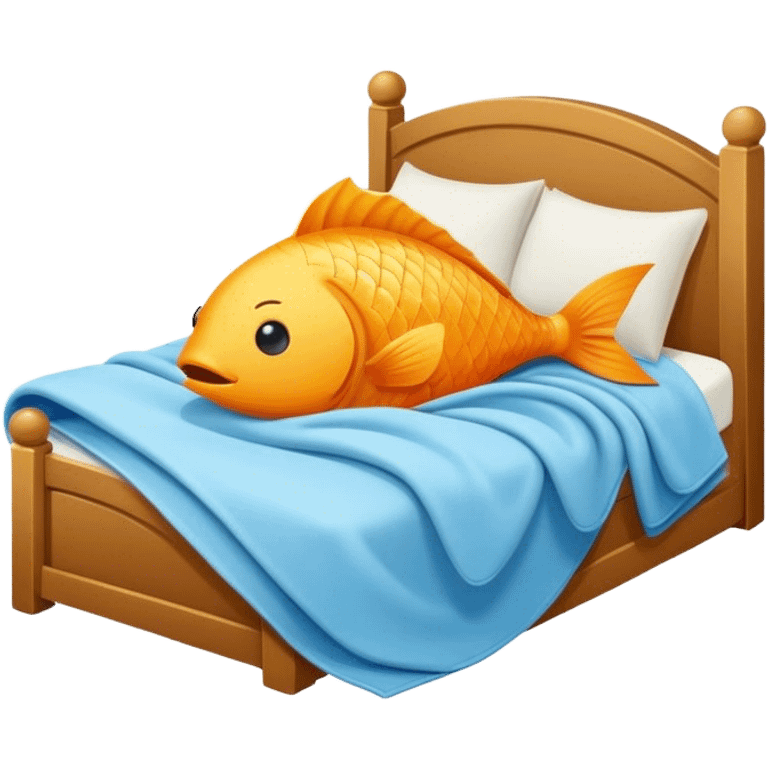 Fish in bed sleeping emoji