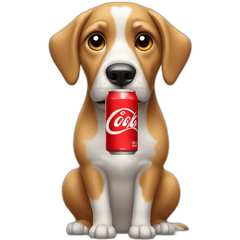 Dog drinking a coke emoji