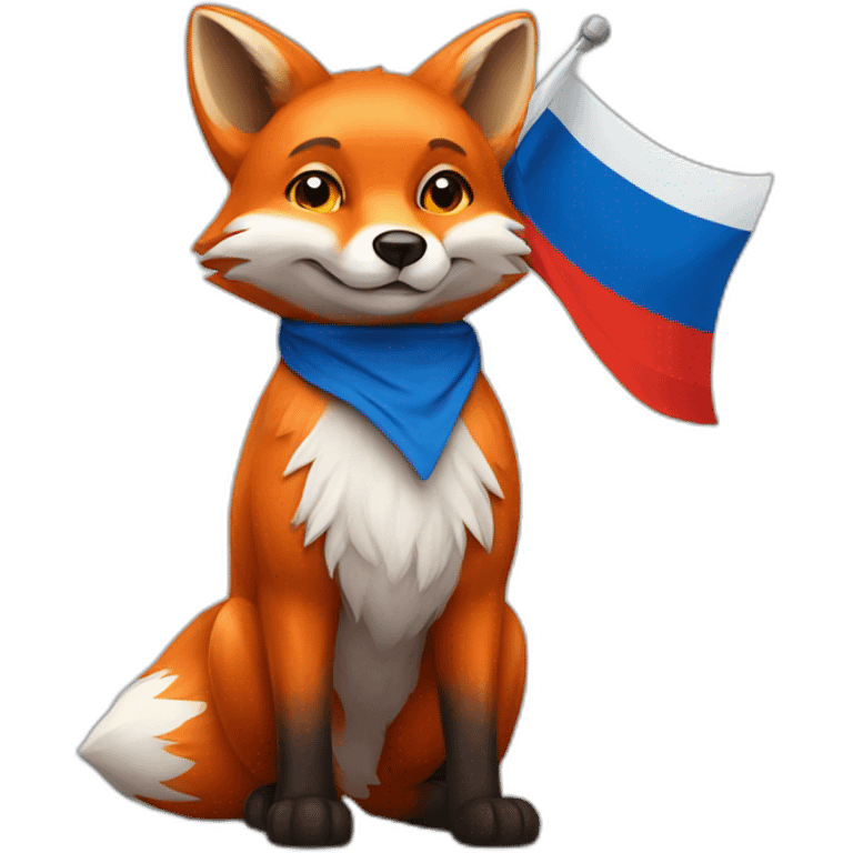 Fox with russian flag emoji