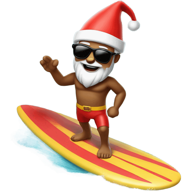 Santa on a surfboard  emoji