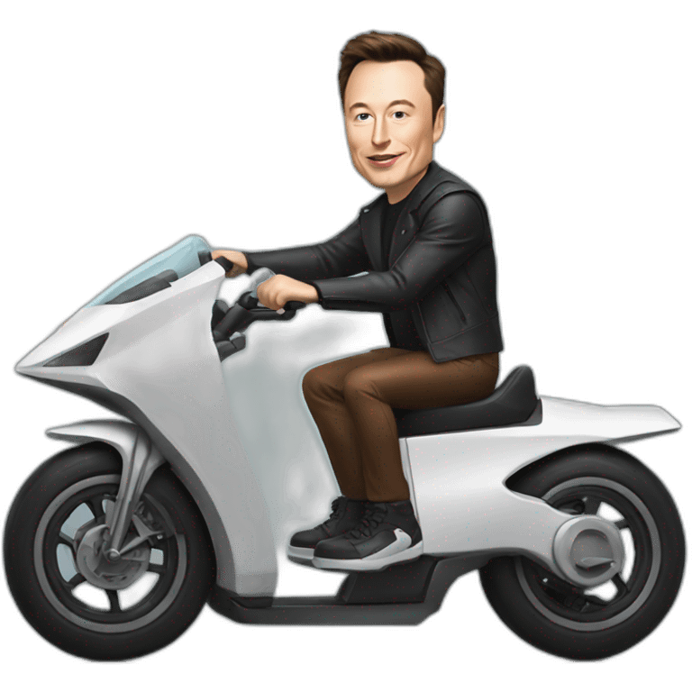 elon musk driving a roller bike emoji