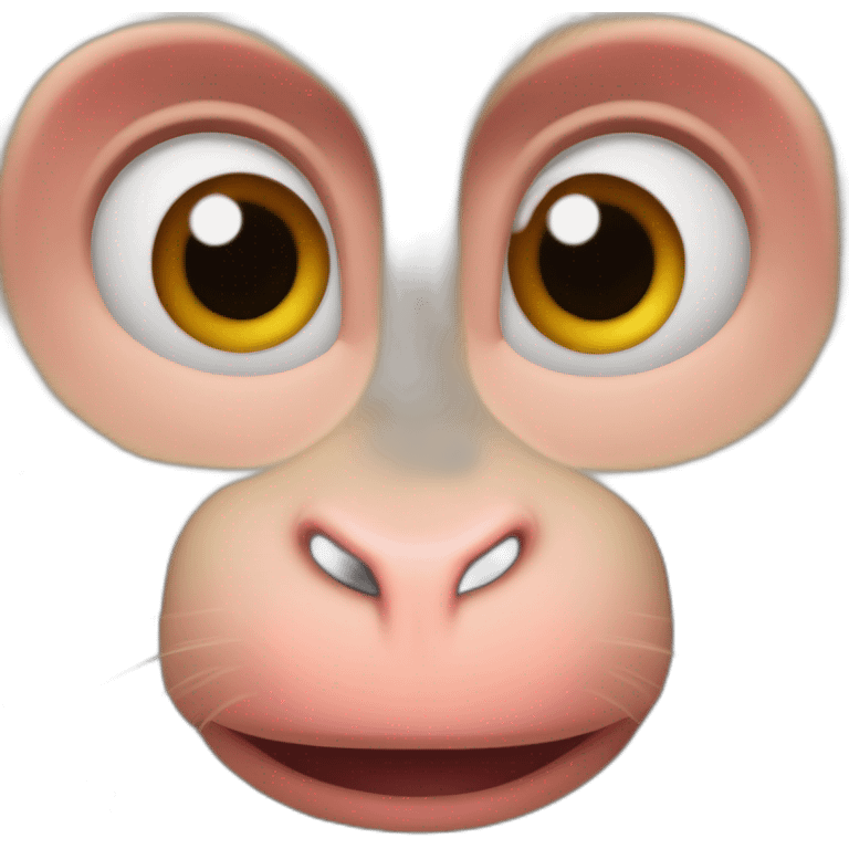 Bébé macaque albinos avec les yeux rouge emoji