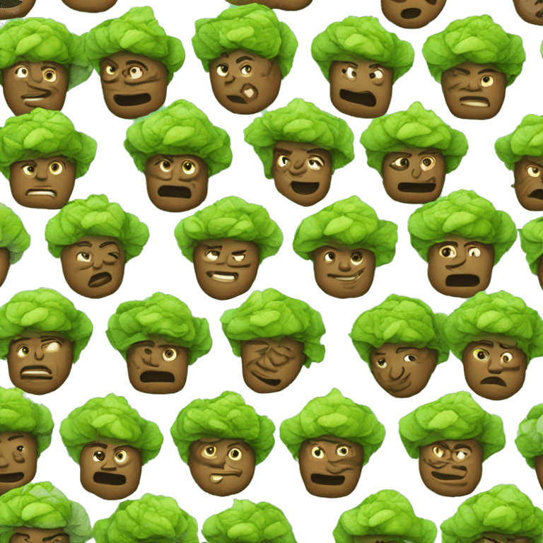 Lettuce on a bunch of men emoji