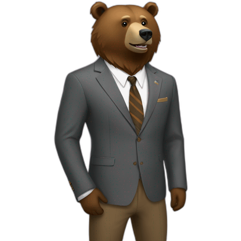 Grizzly wear suit emoji