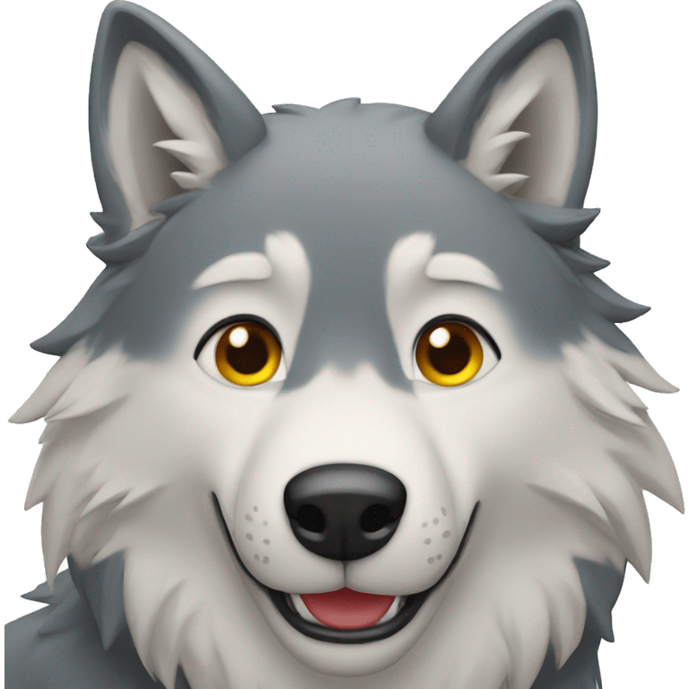 happy wolf corona emoji