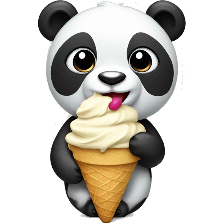 Panda eating ice cream emoji