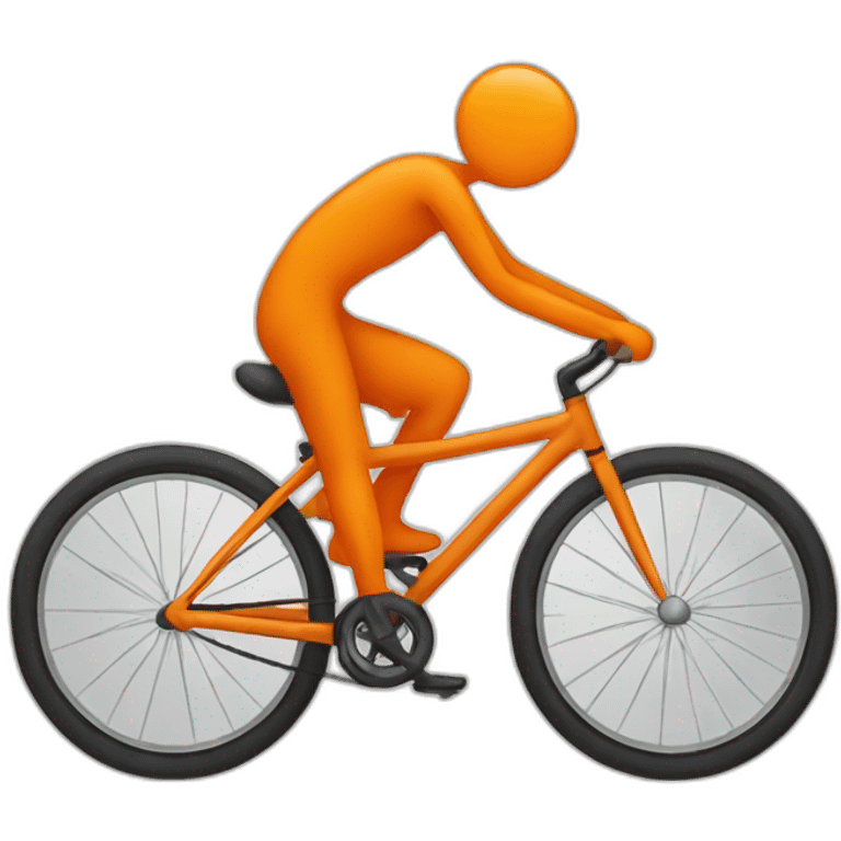 orange stick figure riding a bike emoji