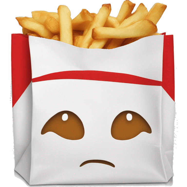 red and white paper lunch bag  emoji