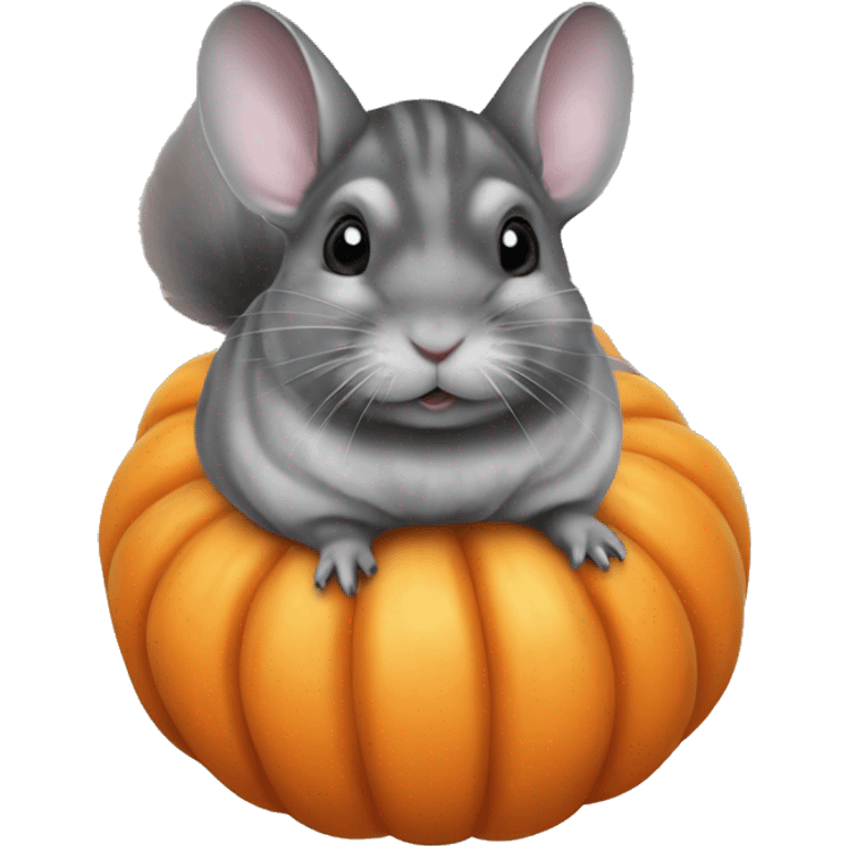 Chinchilla on a pumpkin emoji