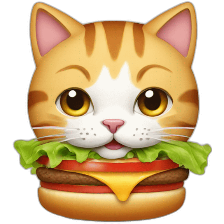 Cat Eating a Hamburger emoji