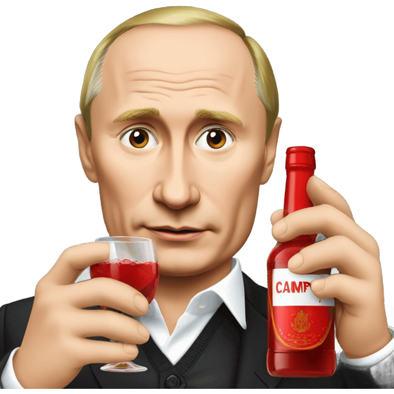 putin drinking a bottle of Campari  emoji