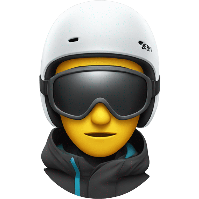 Snowboarder with helmet, just face emoji