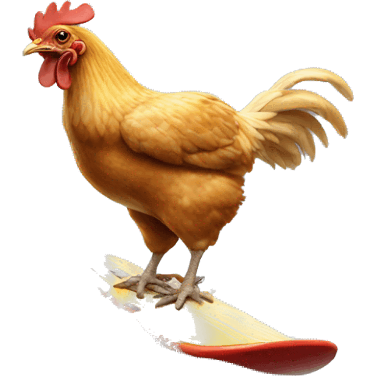 chicken surfing  emoji