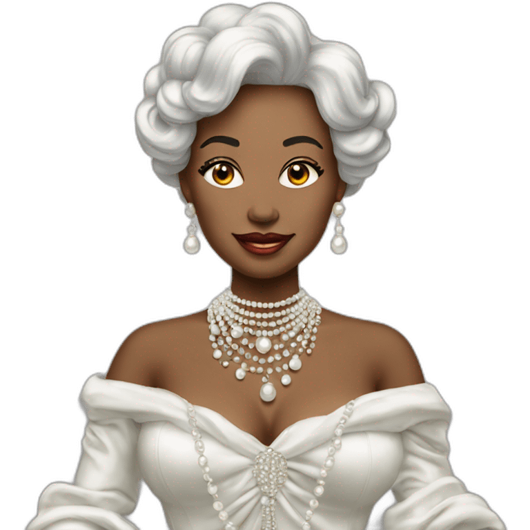 Femme riche portant des perles emoji