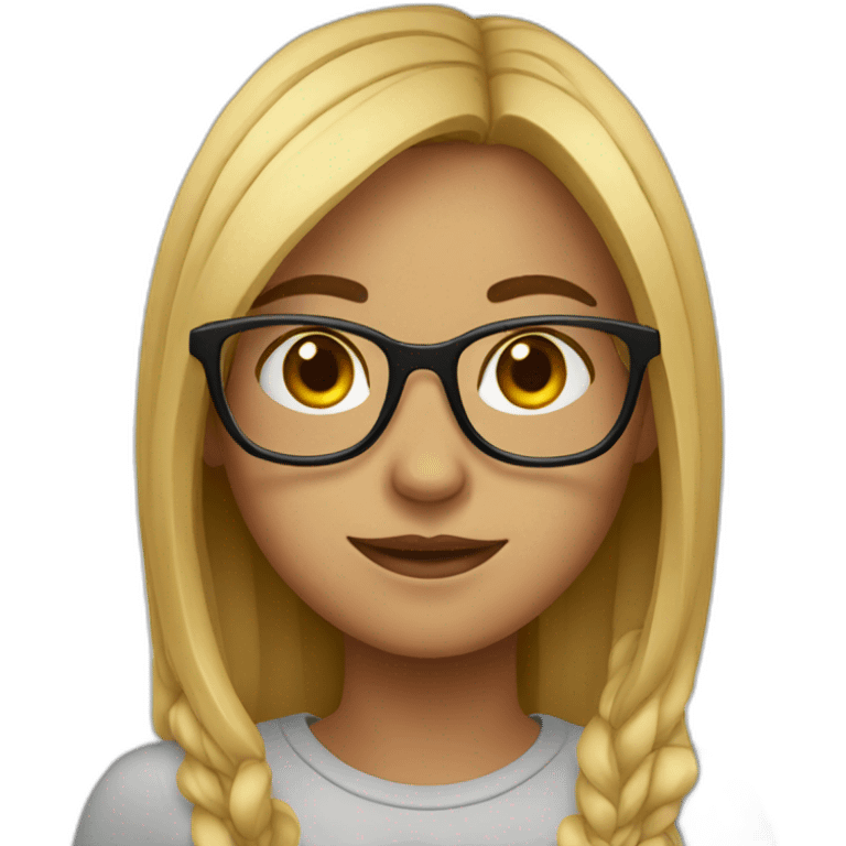 girl with glasses stile emoji