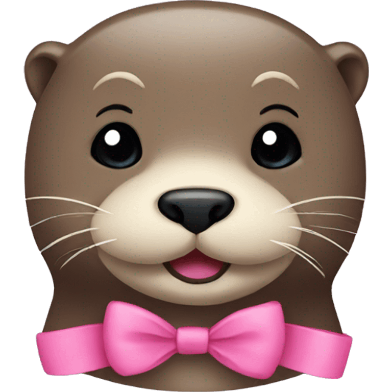 Otter with pink bow emoji