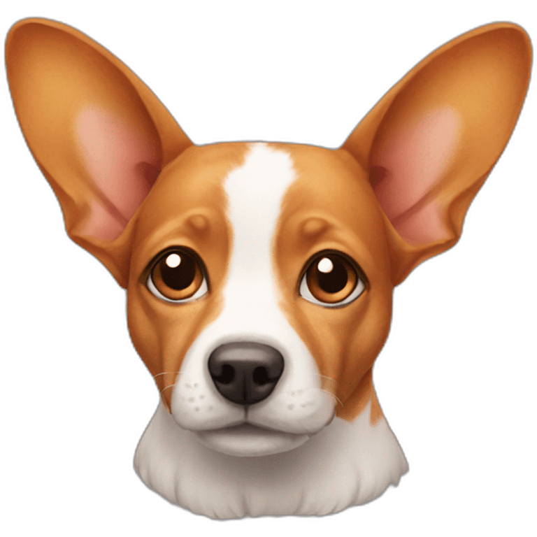 Ginger butterfly dog with big ears  emoji