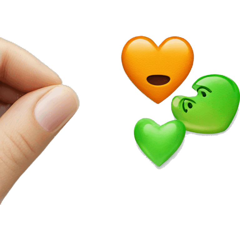 orange and green heart emoji