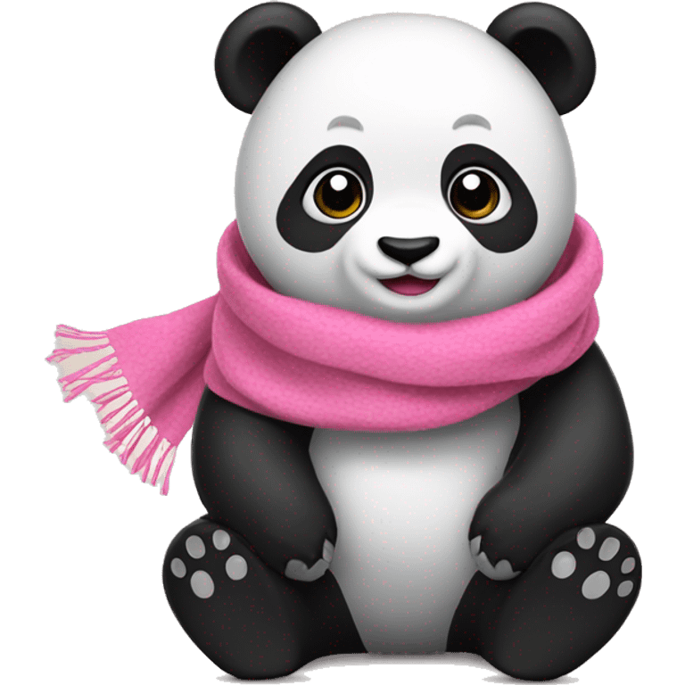 panda with pinck scarf emoji