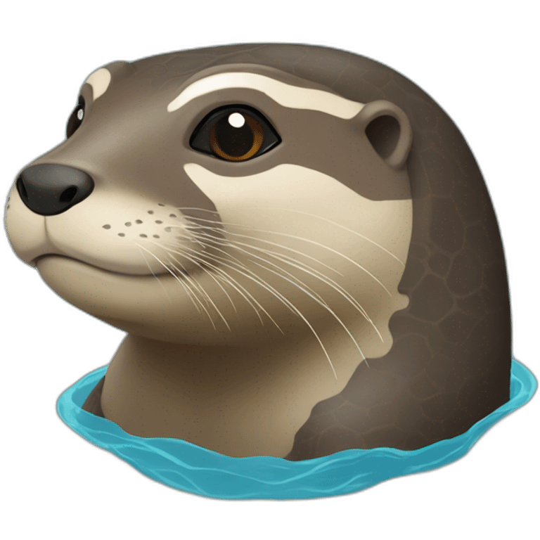 Loutre sur tortue emoji