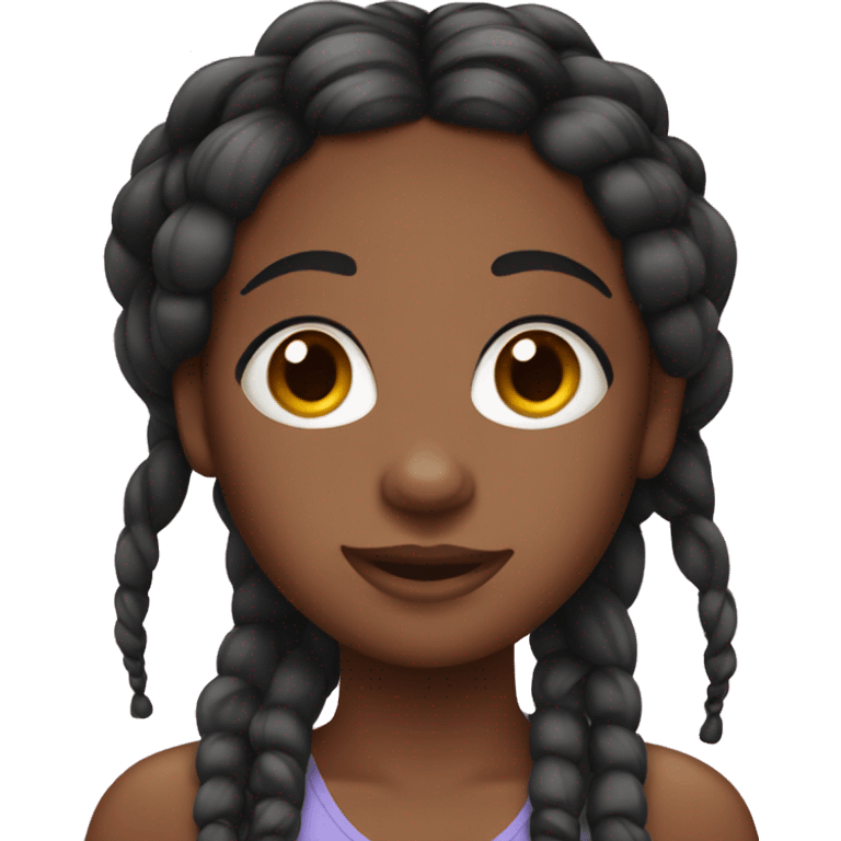 A pretty black girl with braids  emoji