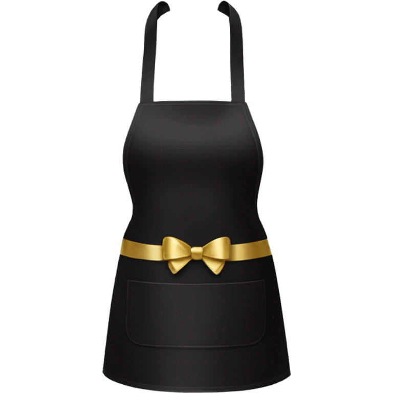 Black apron with gold bow emoji