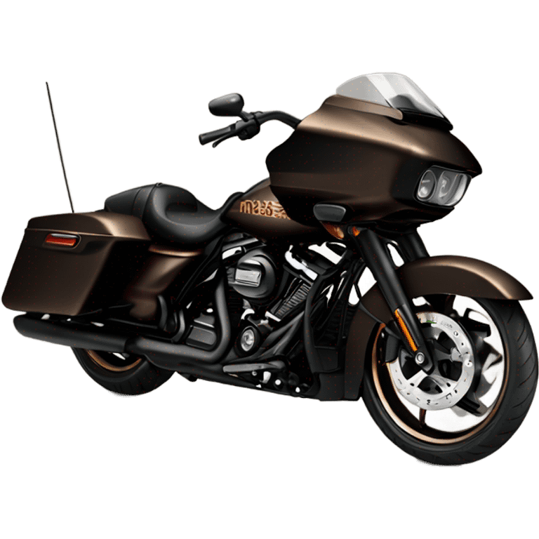 Black Harley Road glide with bronze wheels emoji