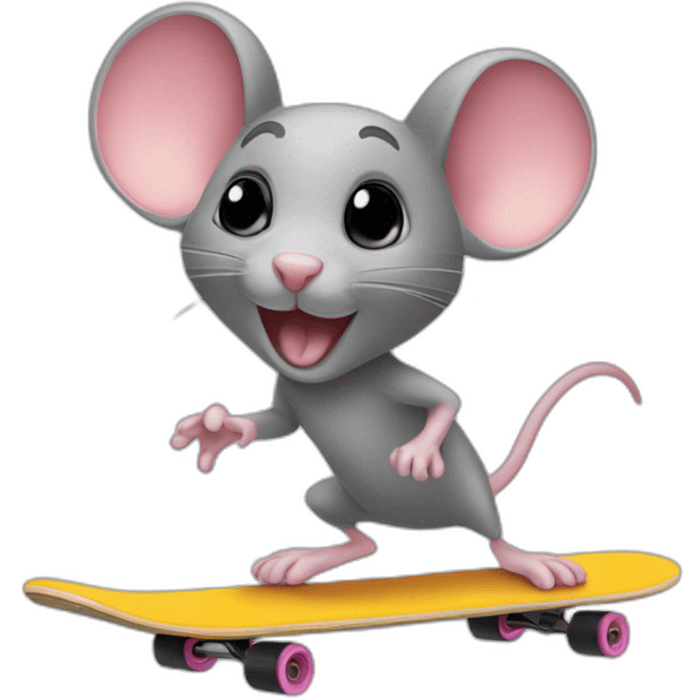 Mouse on skateboard  emoji