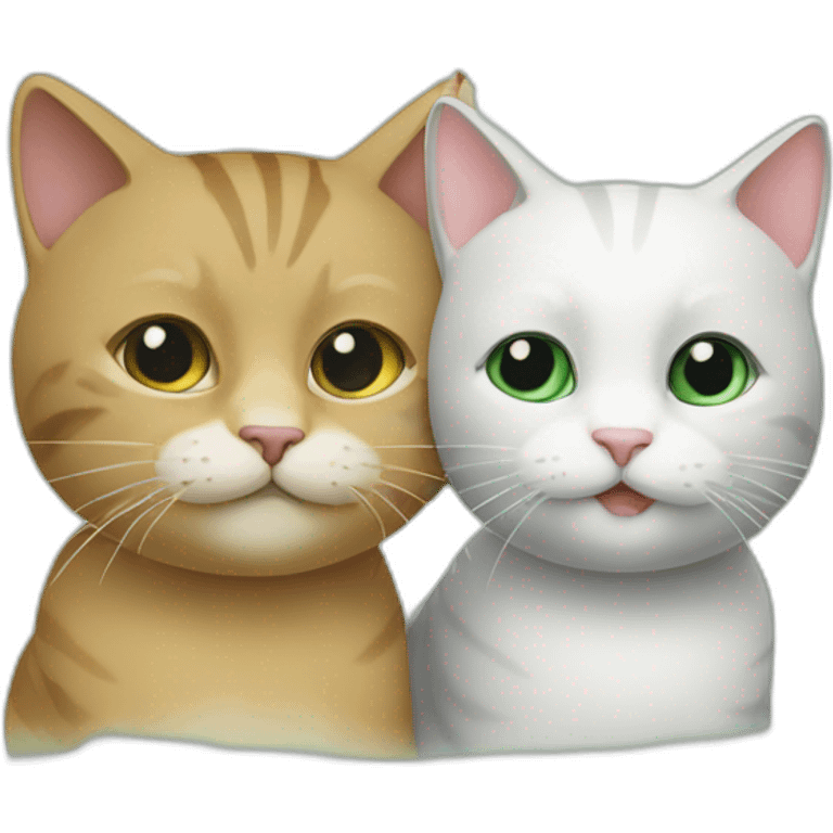 Deux chats faisant un check emoji