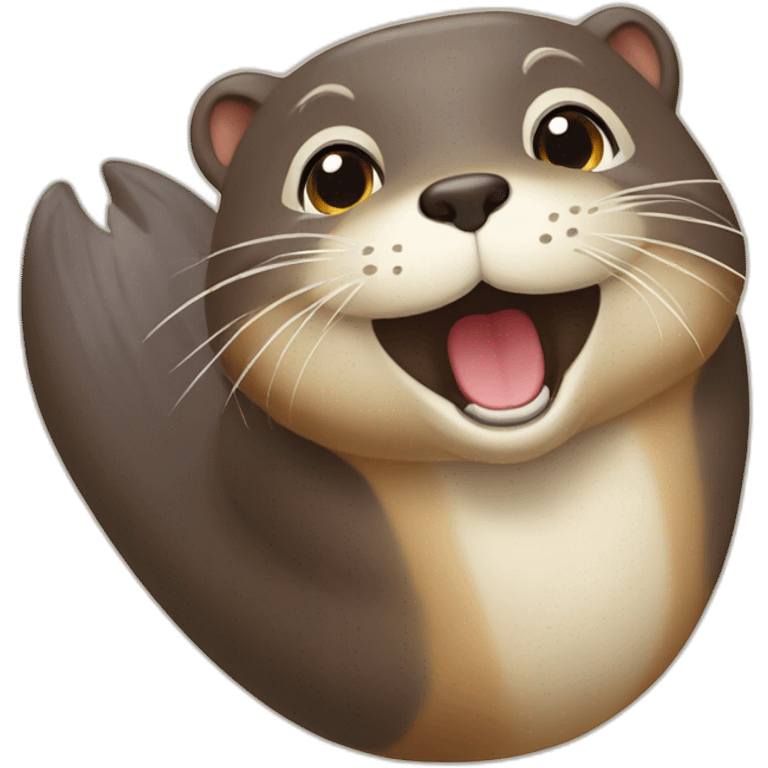 Chat sur une loutre emoji