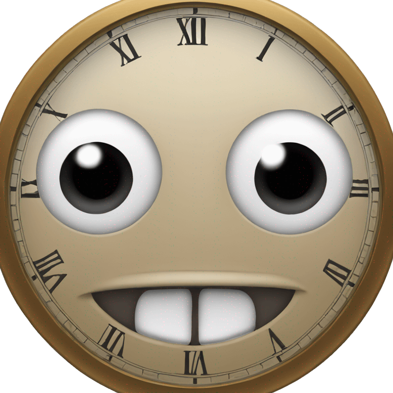 clock with a mouth and eyes emoji