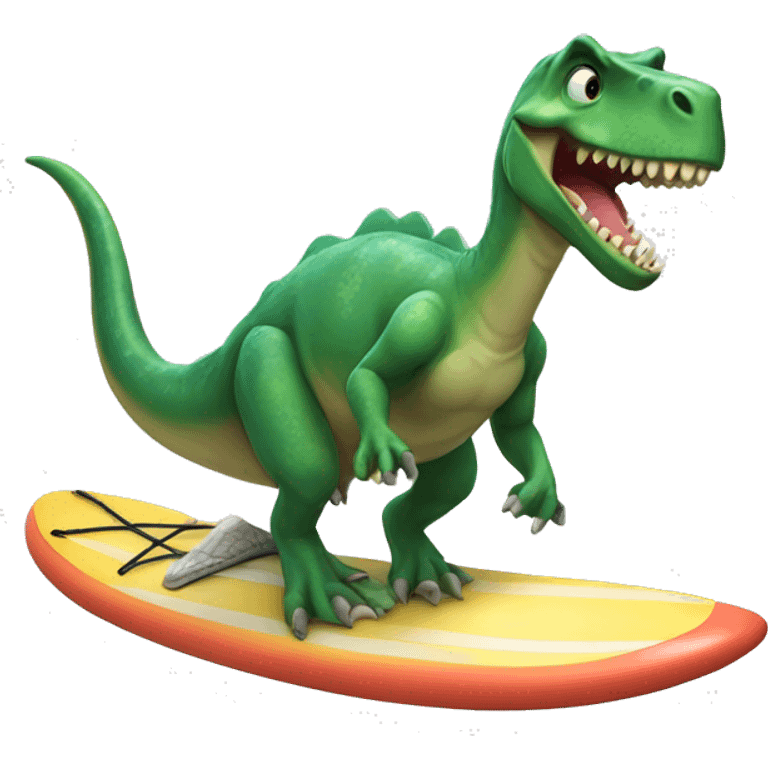 dinosaur riding a surfboard  emoji