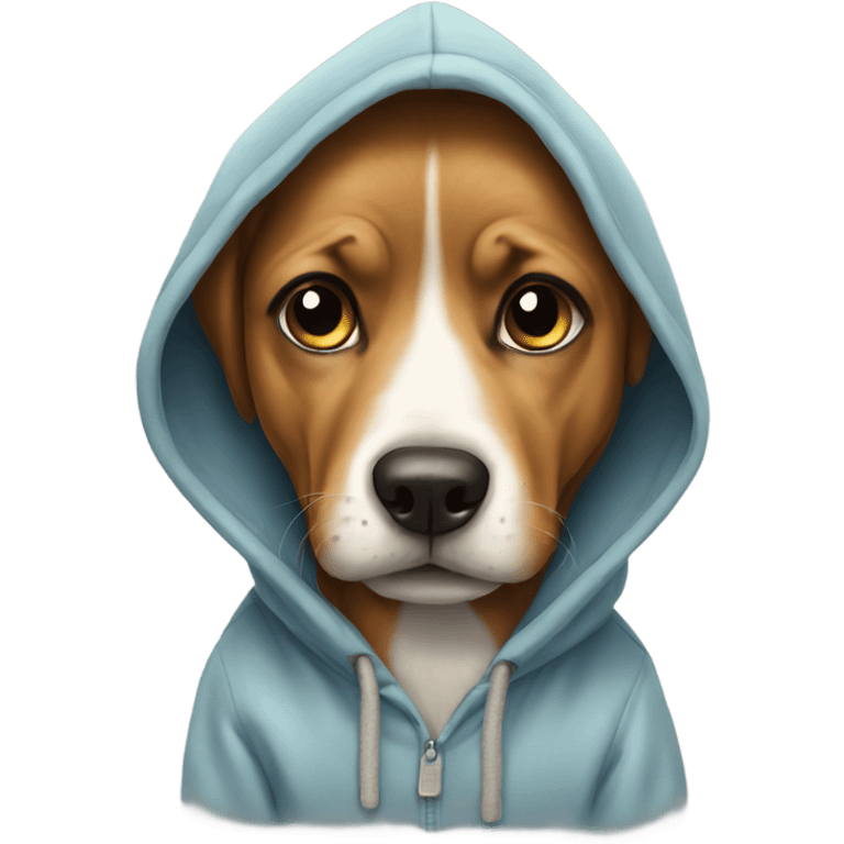 Dog wearing a hoodie emoji