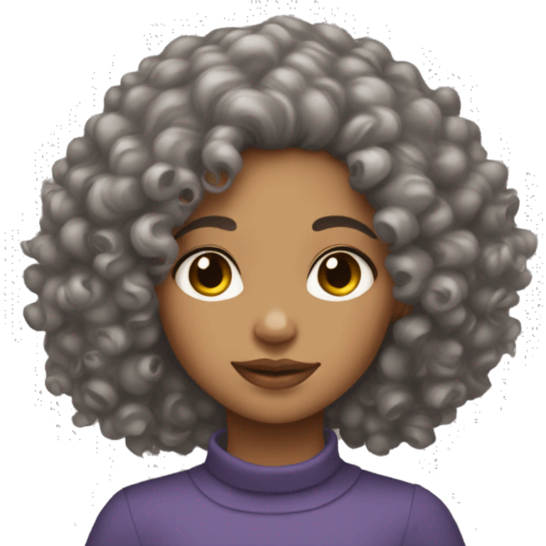 Lightskin girl with curly hair emoji