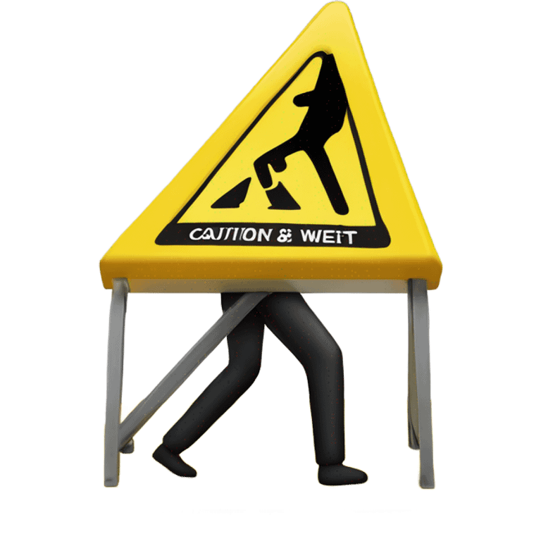 Caution wet floor sign  emoji