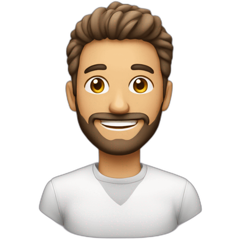 Hombre si pelo con barba blanca sonriendo emoji