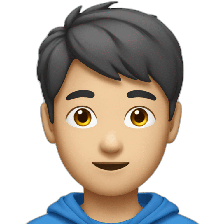 Asian boy with blue tshirt emoji