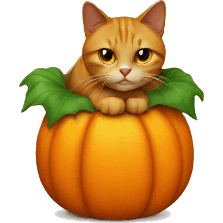 cat in pumpkin emoji