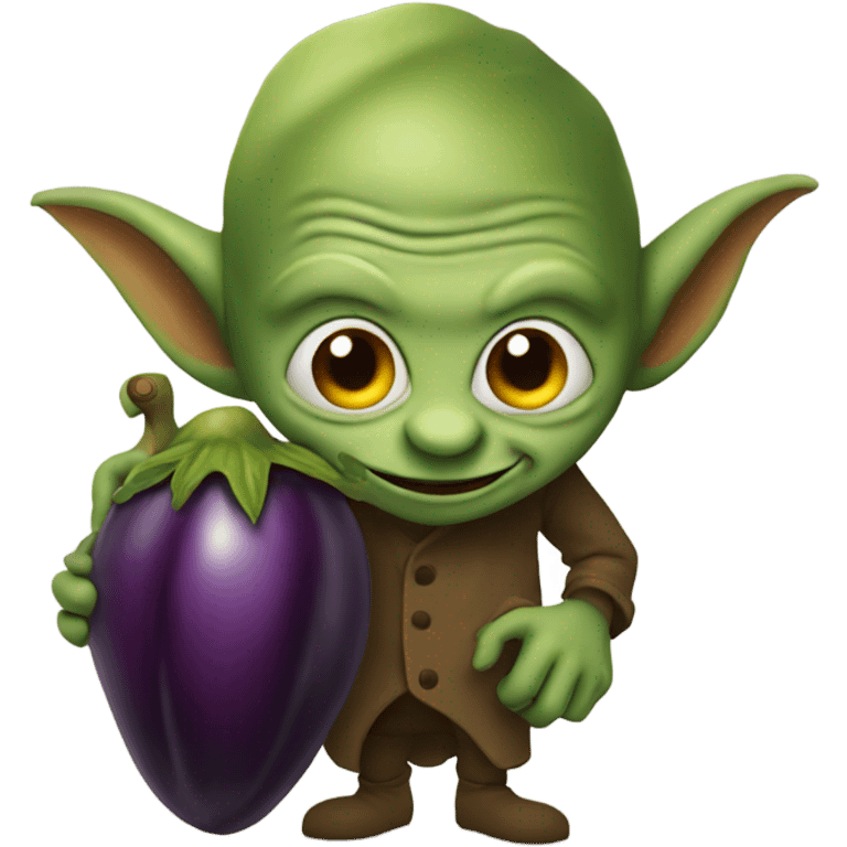 goblin with an eggplant emoji