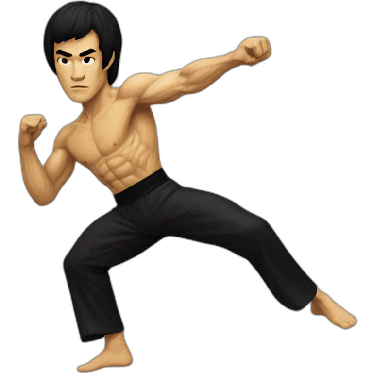 bruce lee side-kick to bag emoji